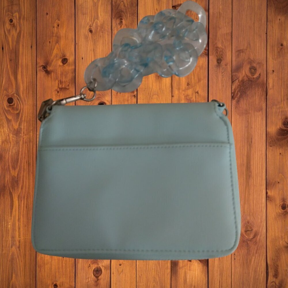 Time and Tru Zip Around Blue Wristlet Wallet Purse Clutch Casual Faux Leather - Picture 4 of 4